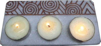 

Niksang Arts Marble Tealight Holder(White, Pack of 1)
