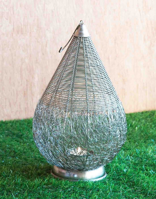 

Orange Tree Stupa wire mesh nickle Iron 1 - Cup Tealight Holder(Silver, Pack of 1)