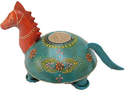 

JaipurCrafts Decorative Horse Iron 1 - Cup Candle Holder(Multicolor, Pack of 1)