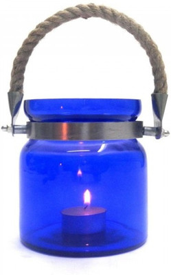 25% OFF on Indian Reverie Glass Tealight Holder(Blue, Pack of 1)