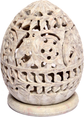 

Artist Haat Handcarved Natural Soapstone Stoneware 1 - Cup Tealight Holder(Beige, Pack of 1)