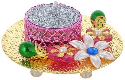 

Twisha Round Candle Aluminium 1 - Cup Tealight Holder(Pink, Pack of 1)