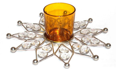 eSoft Crystal Tealight Holder(Clear, Pack of 1)