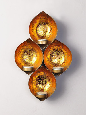 

Being Nawab Glorious Alcoves Iron 4 - Cup Tealight Holder(Black, Gold, Pack of 1)
