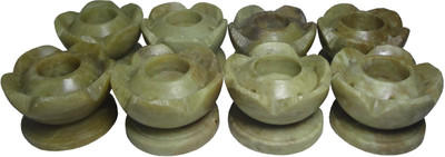 Avinash Handicrafts Flower shape 4 cm (Set of 8) Stoneware 1 - Cup Candle Holder(Multicolor, Pack of 8)