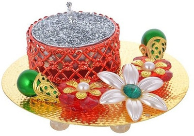 

Twisha Round Candle Aluminium 1 - Cup Tealight Holder(Red, Pack of 1)