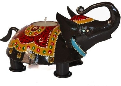 

Artlivo Handpainted Elephant Iron 1 - Cup Candle Holder(Multicolor, Pack of 1)