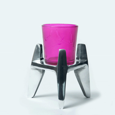 58% OFF on Color Palatte Aluminium, Glass 1 - Cup Tealight Holder(Pink, Pack of 1)