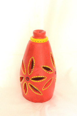 

The Ethnic Story Terracotta Tealight Holder(Red, Pack of 1)