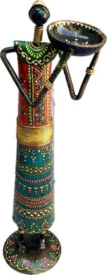 

Sancheti Art 13 Inches Tall Masai Figurine Cast Iron 1 - Cup Tealight Holder(Orange, Blue, Multicolor, Pack of 1)