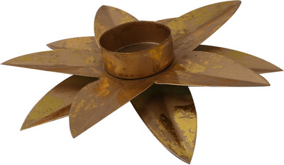 

Giftadia 2609 Iron Tealight Holder(Gold, Pack of 1)