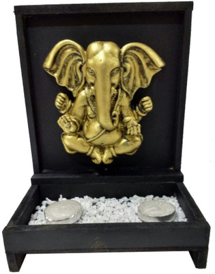 

Fabionic 3D Ganesha Single T-Light Wooden 2 - Cup Tealight Holder(Black, Pack of 1)