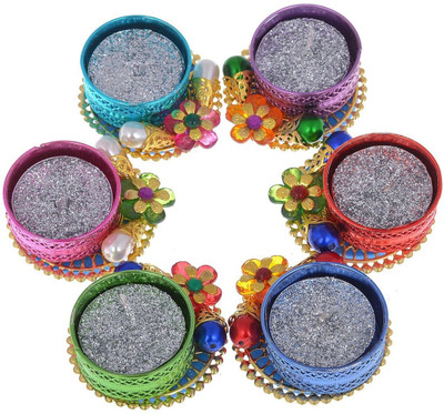 

Twisha Round Candle Tealite Holder Aluminium 6 - Cup Tealight Holder(Multicolor, Pack of 6)