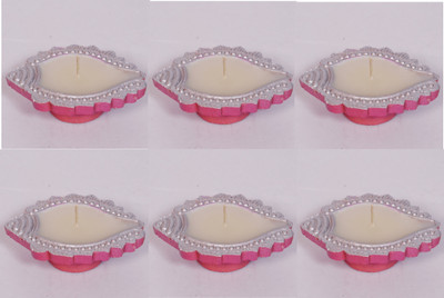 

Nogaiya Earthenware Candle Holder(Silver, Pack of 6)