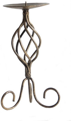 The Decor Mart Iron Candle Holder(Gold, Pack of 1)
