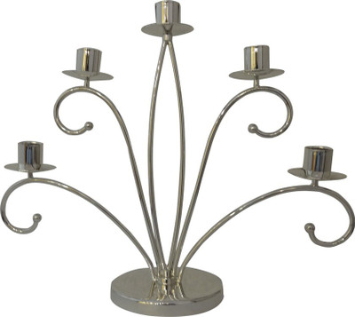 

The Divine Luxury Silver Plated 5 - Cup Candle Holder(Silver, Pack of 1)