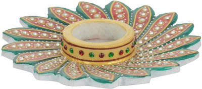 

Madhuraj Flower Design Multicolour Stoneware Candle Holder(Multicolor, Pack of 1)