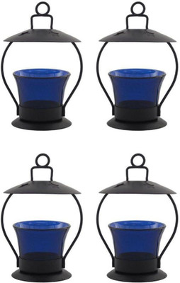 

Craft Art India Iron Candle Holder Set(Blue, Pack of 4)