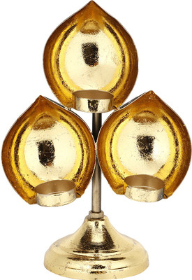 

Being Nawab The Exotic Stand Dia Iron 3 - Cup Tealight Holder Set(Gold, Black, Pack of 1)