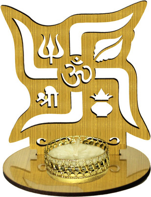 

Bliss Wooden 1 - Cup Tealight Holder Set(Gold, Pack of 1)