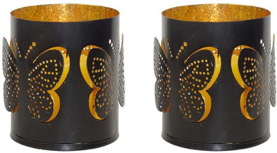 

AM VAASITI Butterfly TLight Iron 2 - Cup Tealight Holder Set(Multicolor, Pack of 2)