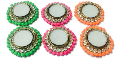 

Loops n knots Iron Tealight Holder Set(Multicolor, Pack of 6)