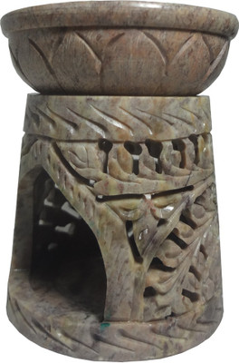 Avinash Handicrafts Stone Cone Shape Aroma Diffuser 10 cm Stoneware 1 - Cup Tealight Holder(Multicolor, Pack of 1)
