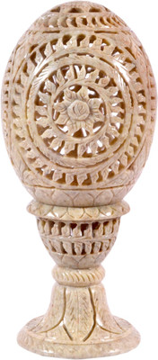 

Avinash Handicrafts Soap Stone Carved Candle Lamp Egg shape 5" Stoneware 1 - Cup Tealight Holder(Multicolor, Pack of 1)