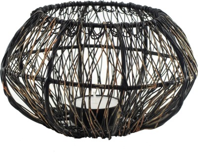 Homesake Wire Tangle Large Votive black Iron 1 - Cup Tealight Holder Set(Black, Pack of 1)