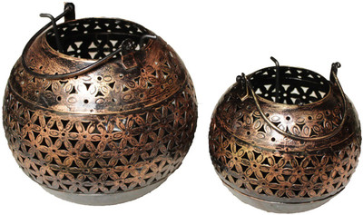 

Crafticia Circular Tealight Set Iron 2 - Cup Tealight Holder Set(Multicolor, Pack of 4)