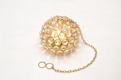 

Ashiana Crystal ball t-light hanging Crystal Tealight Holder(Gold, Pack of 1)