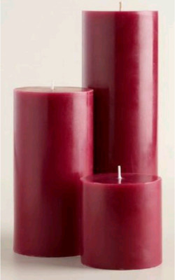 

Madhulica Candles MADHULICA RED PILLER CANDLES PACK OF 3 Candle(Red, Pack of 3)