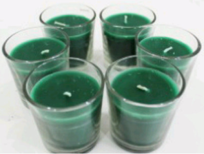 

Madhulica Candles MADHULICA GREEN GLASS CANDLES PACK OF 6PCS Candle(Green, Pack of 6)