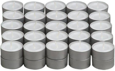 

Lavi Smoke-less 4-5 Hours Long Burning Tealights Candle(White, Pack of 50)