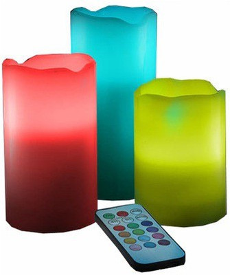 

KBS Remote Controlled LED Wax Pillar Unscented Fragranced Candle(Multicolor, Pack of 4)