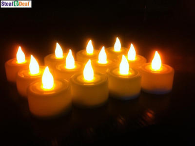 

Stealodeal Diwali Flameless Led Diya Candle(Yellow, Pack of 18)