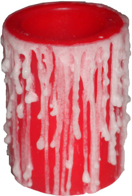 Atorakushon Scented Smokeless Designer Hollow Round Pillar Candle(Red, Pack of 1)