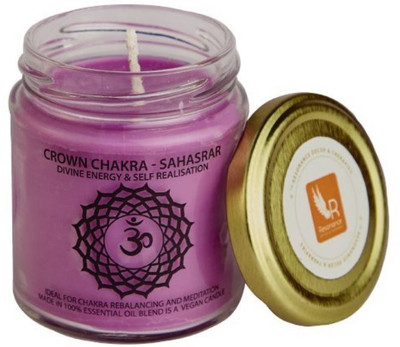 

Resonance Meditation - Crown Chakra Natural Wax Medium Jar Candle(Purple, Pack of 1)