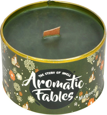 

First Row Aromatic Fables 8oz Magnet Fragrance Soy Wax Decorative Gifting Green Color Wood Wick Tin Candle Candle(Green, Pack of 1)