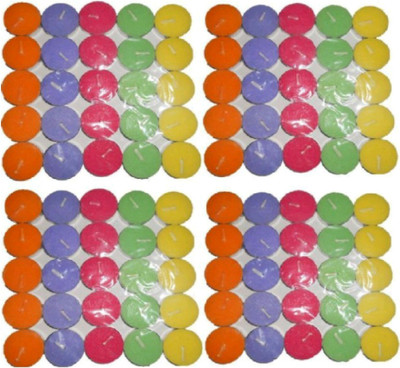 

Madhulica Candles MADHULICA COLOURFUL TEA LIGHT CANDLE PACK OF 100 Candle(Multicolor, Pack of 100)