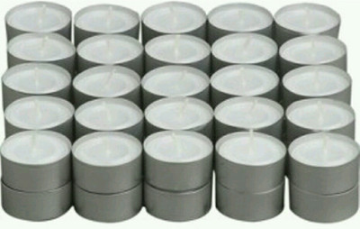 

Madhulica Candles MEGHASHILO SMOKELESS PLAIN WHITE TEA LIGHT CANDLES PACK OF 100 Candle(White, Pack of 50)