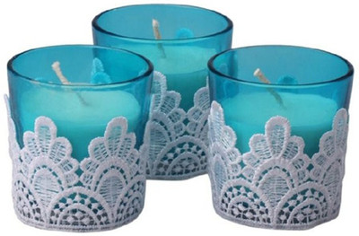 

Resonance Blue Lace Styled Set of 3 Candle(Blue, Pack of 3)
