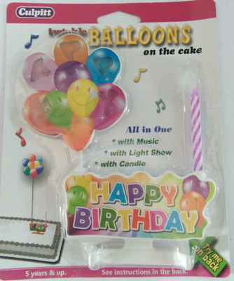 

Funcart Candle with Happy birthday ballons light and music set Candle(Multicolor, Pack of 1)