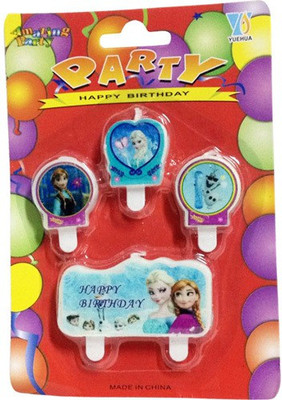 

Funcart Frozen Happy Birthday Candle (4 pcs pack) Candle(Multicolor, Pack of 4)