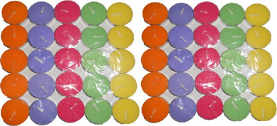 

Rasmy Candles Multi colour T Lites pac of 50pcs Candle(Multicolor, Pack of 50)
