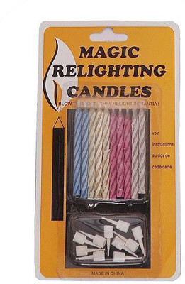 

Indigo Creatives Happy Birthday Magic Fun Self Relighting set Candle(Multicolor, Pack of 10)