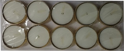 

Shopjinie TEALIGHT CANDLES WITH HOLDER PACK OF 10 Candle(Gold, Pack of 10)