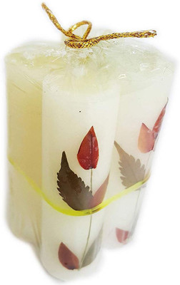 Mehrunnisa Handmade Set of 4 Perfumed Dry Flowers Candle(White, Pack of 1)