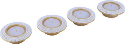 

The Nodding Head Diwali Diya - Beaded Coin Candle(Multicolor, Pack of 4)