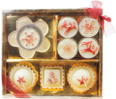 

The Candle Shop Christmas Candle(Red, Pack of 8)